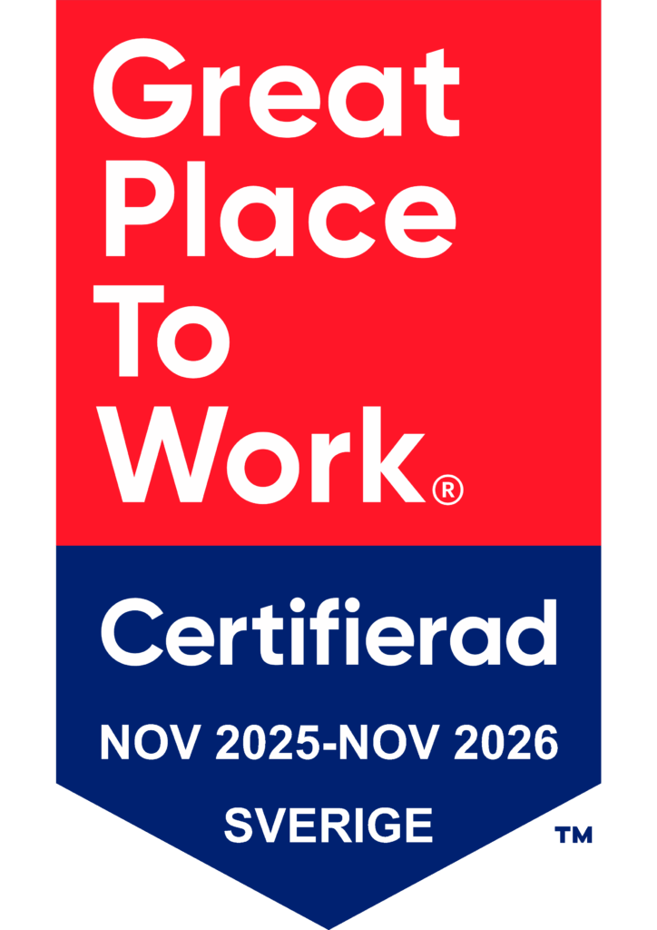 Logga för Great place to work certifierad NOV 2025- NOV 2026